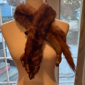 Double headed vintage mink stole